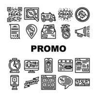 promo en reclame coupon pictogrammen instellen vector