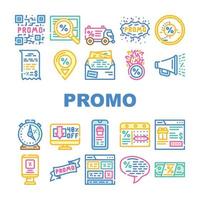 promo en reclame coupon pictogrammen instellen vector