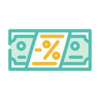 geld korting kleur icoon vector illustratie