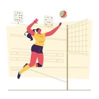 vrouw volley bal speler vector