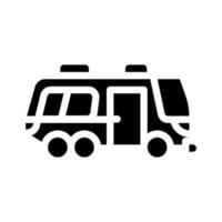 bus huis Aan wielen glyph icoon vector illustratie