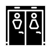 toilet luchthaven glyph icoon vector illustratie