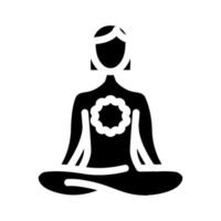 mantra meditatie glyph icoon vector illustratie