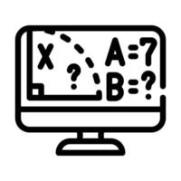 wiskunde online les lijn icoon vector illustratie