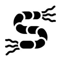 spirilla bacterie glyph icoon vector geïsoleerd illustratie