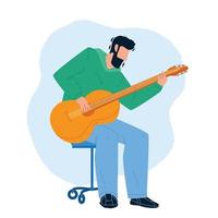 spelen gitaar musicus instrument jongen vector illustratie