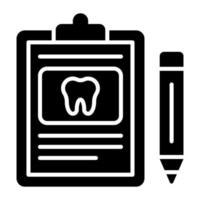 klembord binnen tand met potlood concept van tandheelkundig rapport, gezondheidszorg en controle vector