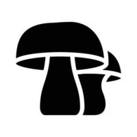 champignons groenten glyph icoon vector zwart illustratie