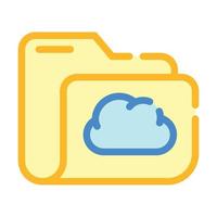 computer map wolk opslagruimte kleur icoon vector illustratie
