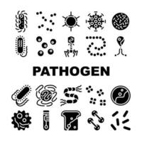 pathogeen virus ziekte collectie iconen set vector
