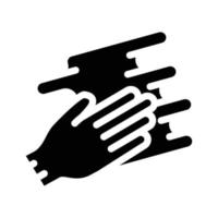 hand- verspreiden room glyph icoon vector illustratie