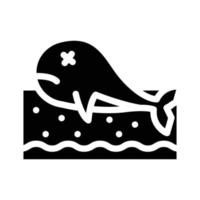 vis dood glyph icoon vector symbool illustratie