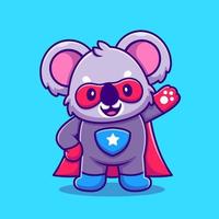 schattig koala super held tekenfilm vector icoon illustratie. dier super held icoon concept geïsoleerd premie vector. vlak tekenfilm stijl