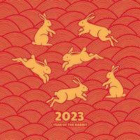Chinese nieuw jaar konijn ornament vector illustratie