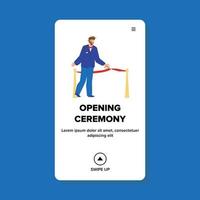 opening ceremonie plakband snijdend zakenman vector