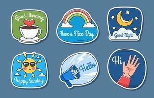 groet babbelen sticker vector