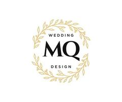 mq initialen brief bruiloft monogram logos verzameling, hand- getrokken modern minimalistisch en bloemen Sjablonen voor uitnodiging kaarten, opslaan de datum, elegant identiteit voor restaurant, boetiek, cafe in vector