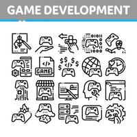 video spel ontwikkeling verzameling pictogrammen reeks vector