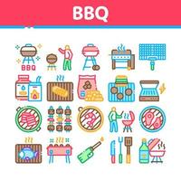 bbq barbecue Koken verzameling pictogrammen reeks vector