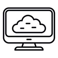 computer backup icoon schets vector. gegevens wolk vector