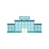 luchthaven gebouw icoon vlak vector. vlucht reizen vector