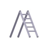 lijn metaal ladder icoon vlak vector. hout stap vector