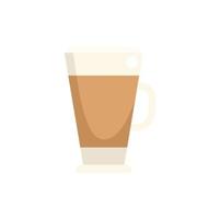latte glas icoon vlak vector. cafe kop vector