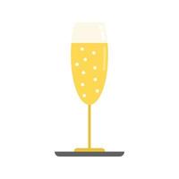 Champagne glas icoon vlak vector. evenement tijd vector