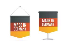 realistisch 3d gedetailleerd gemaakt in Duitsland concept vlag banier set. vector
