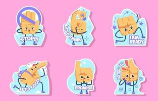 actie babbelen sticker reeks vector