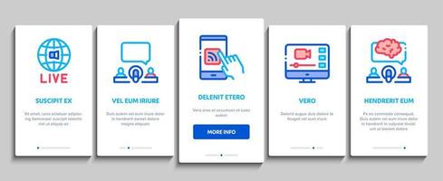 podcast en radio onboarding elementen pictogrammen reeks vector