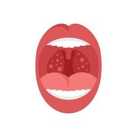 mond tonsillitis icoon vlak vector. amandel anatomie vector