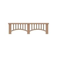 hout brug icoon vlak vector. touw houten brug vector