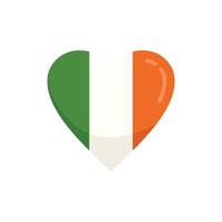 Ierland hart icoon vlak vector. Iers vlag vector