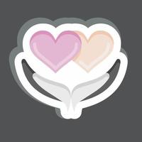 sticker vergiffenis. verwant naar psychologisch symbool. gemakkelijk illustratie. emoties, empathie, bijstand vector