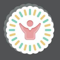 sticker optimisme en geluk. verwant naar psychologisch symbool. gemakkelijk illustratie. emoties, empathie, bijstand vector