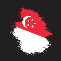 wijnoogst grunge structuur professioneel Singapore vlag vector