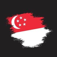 verontrust wijnoogst grunge structuur Singapore vlag vector