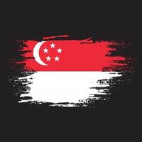 professioneel verontrust grunge structuur Singapore vlag vector