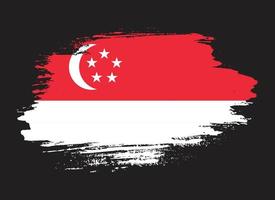 professioneel grafisch Singapore grunge structuur vlag vector