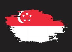 kleurrijk grafisch grunge structuur Singapore vlag vector