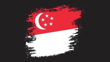 inkt spatten borstel beroerte Singapore vlag vector