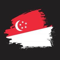 inkt borstel beroerte Singapore vlag vector