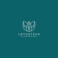 lotus tech logo ontwerp icoon vector
