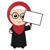 schattig meisje tekenfilm met hijab vector