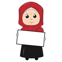 schattig meisje tekenfilm met hijab vector