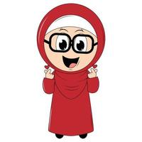 schattig meisje tekenfilm met hijab vector
