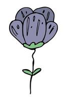 gemakkelijk bloem clip art. hand- getrokken bloemen tekening. voor afdrukken, web, ontwerp, decor, logo vector