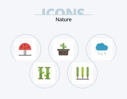 natuur vlak icoon pak 5 icoon ontwerp. het weer. natuur. paddestoel. wolk. natuur vector