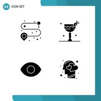4 creatief pictogrammen modern tekens en symbolen van punt emoties cocktail eten hoofd bewerkbare vector ontwerp elementen
